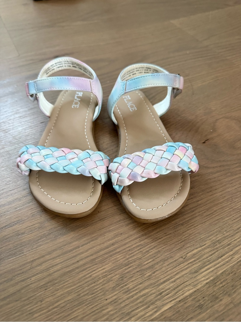 The Children's Place Pastel Braided Strap Sandals - Pink & Light Blue